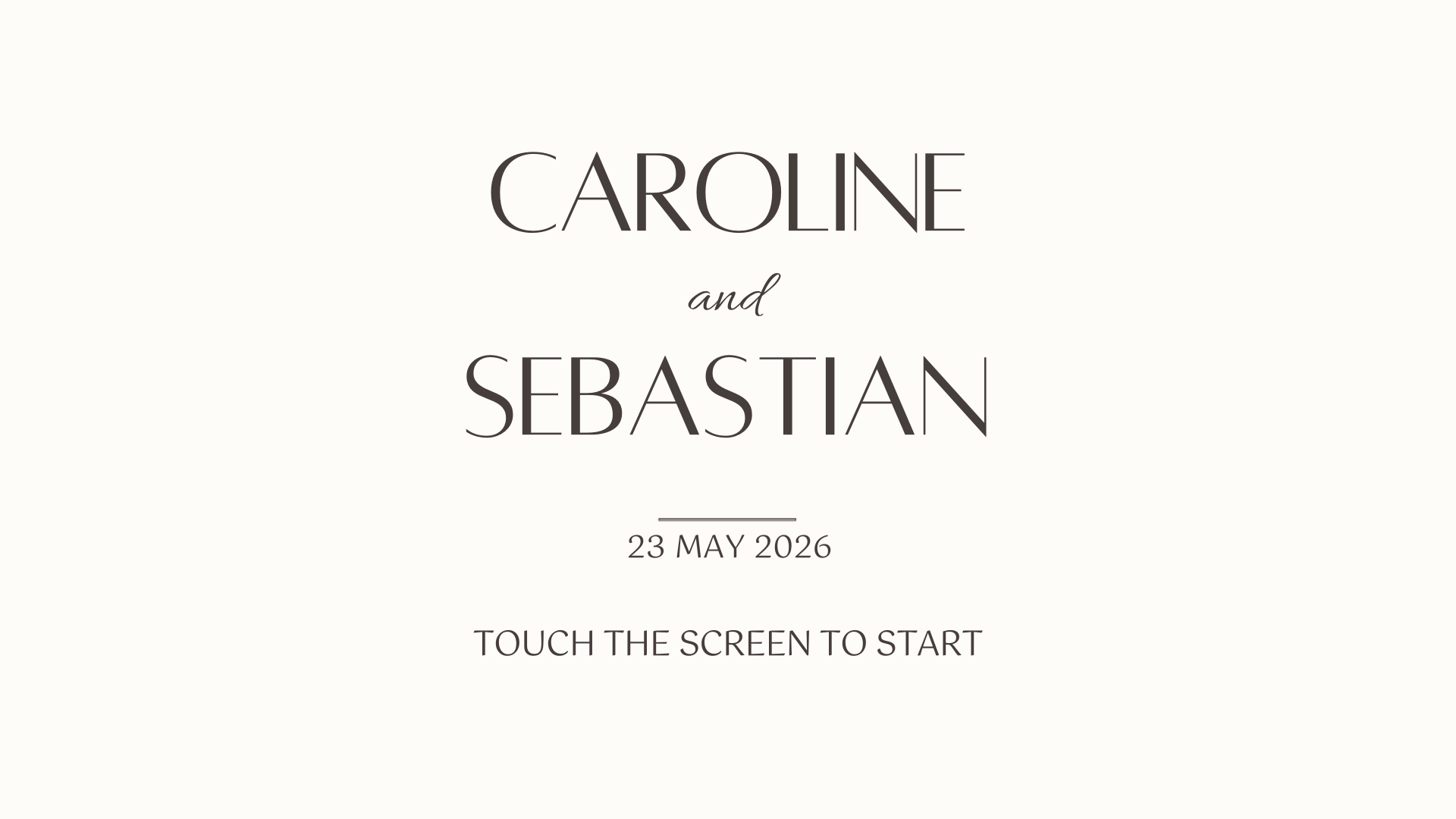 Photobooth Startscherm Caroline en Sebastian